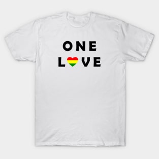 1one Love Black Text T-Shirt